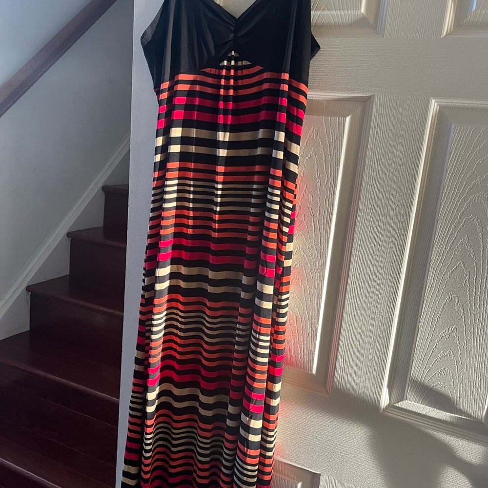 Striped Multicolor Midi Dress size Xl